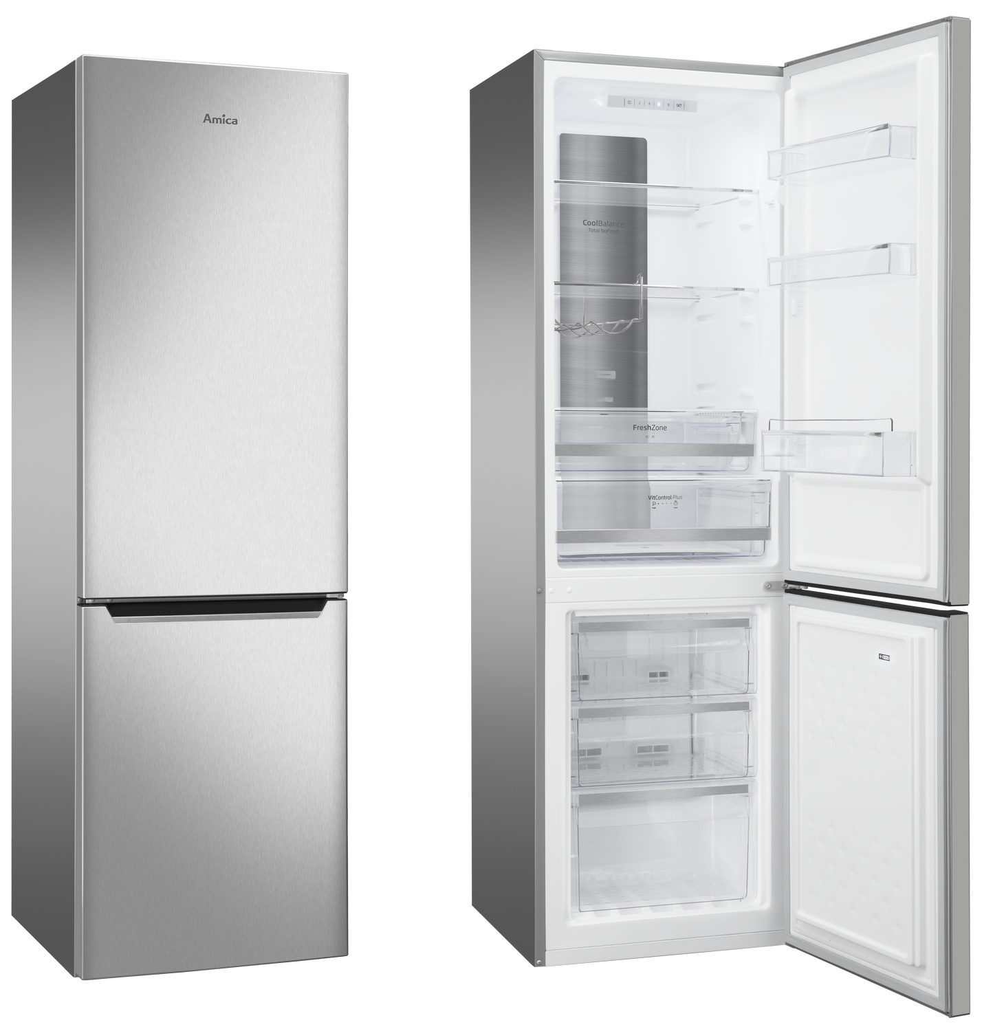 Stand-Kühl-Gefrierkombination KGCN 388 145 E, Edelstahloptik, 180 cm