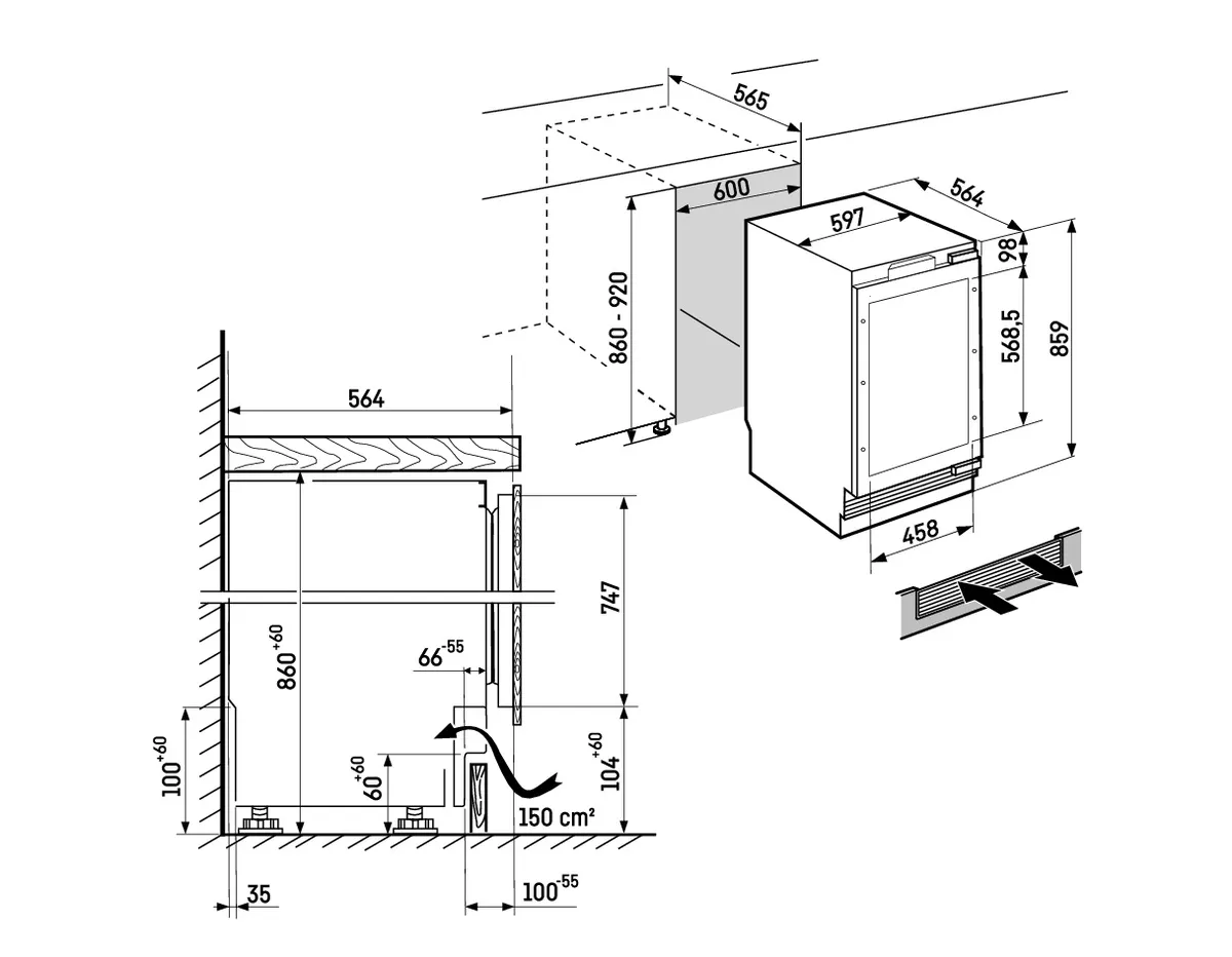 UBCpr 376i-20, Unterbau-Getränkekühlschrank UBCpr 376i-20, Unterbau-Getränkekühlschrank