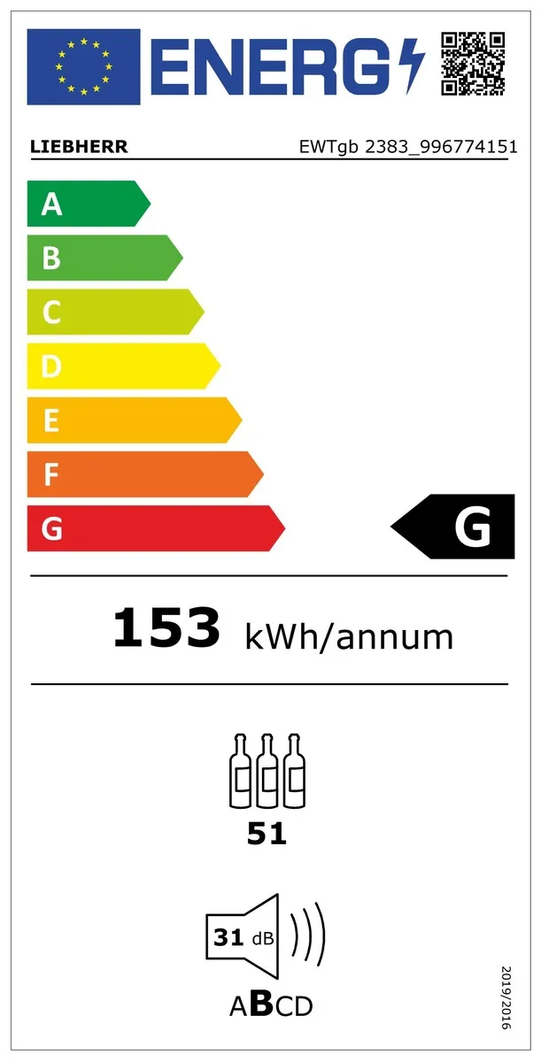 EWTgb 2383-26, Einbaubarer Weintemperierschrank EWTgb 2383-26, Einbaubarer Weintemperierschrank