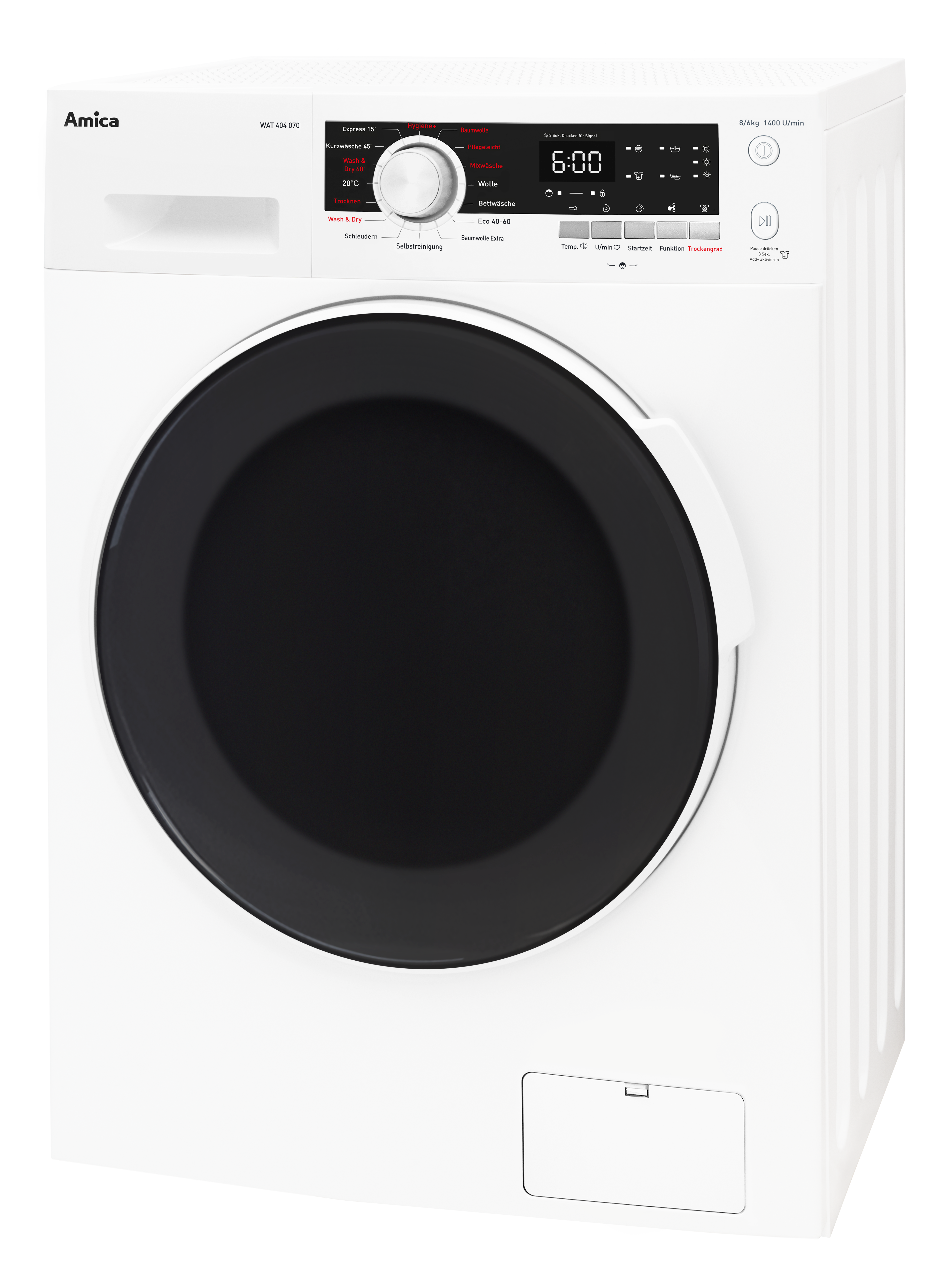 Waschtrockner WAT 404 070, weiß, 8 kg / 6 kg
