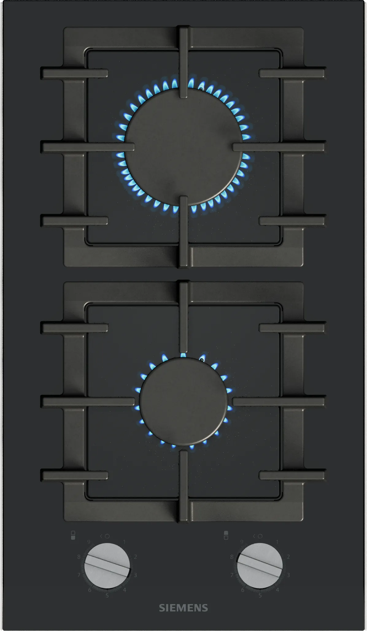ER3A6BI40, iQ700, Domino-Kochfeld, Gas, 30 cm, Glaskeramik, Schwarz