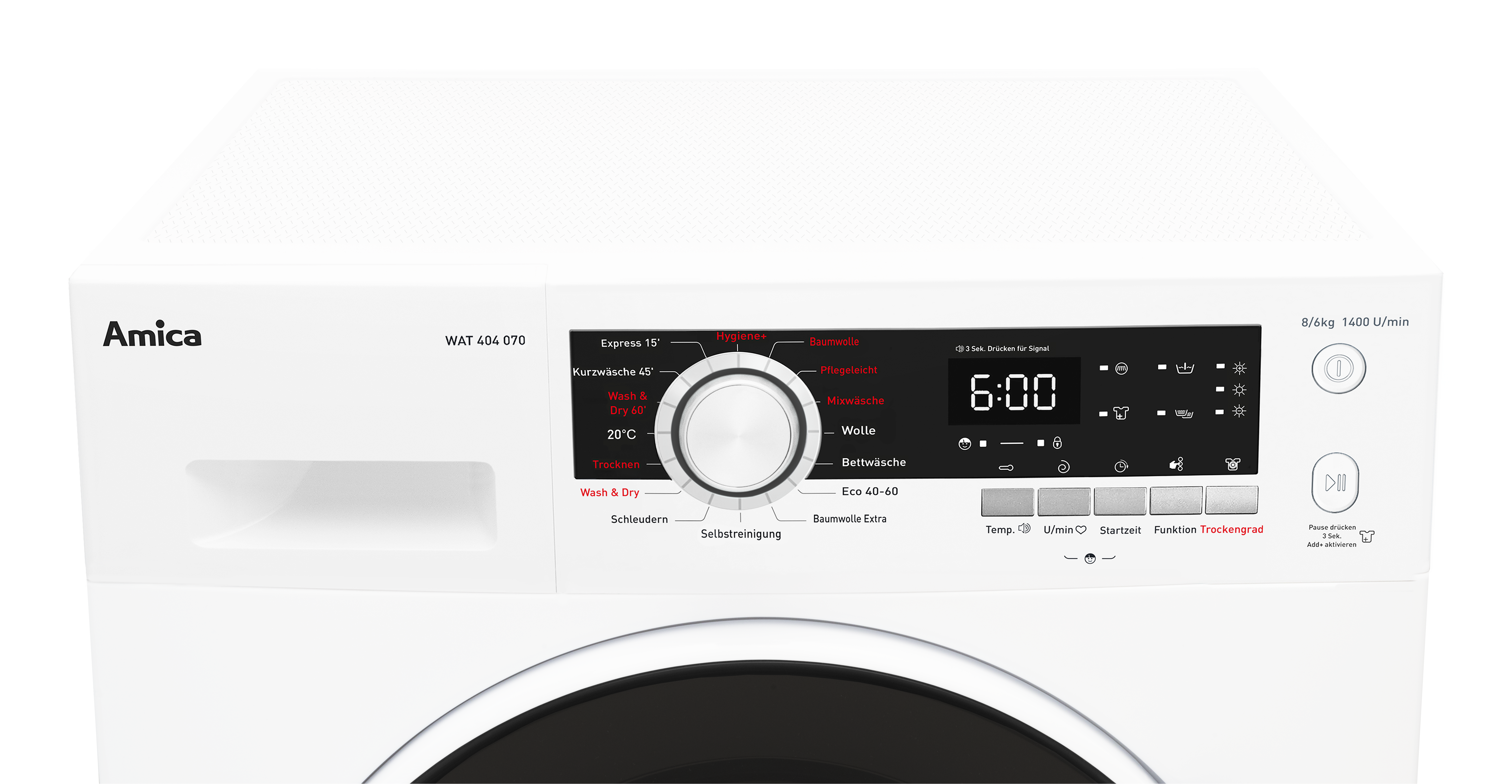 Waschtrockner WAT 404 070, weiß, 8 kg / 6 kg