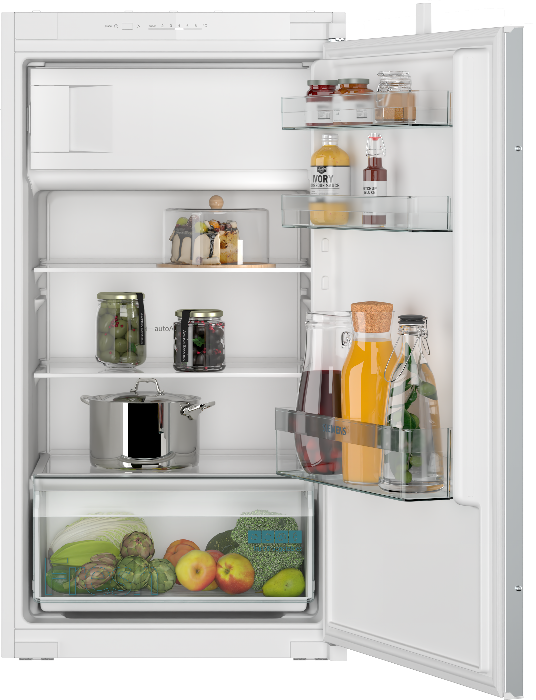  KI32LNSE0, iQ100,  Einbau-Kühlschrank mit Gefrierfach,  102.5 x 56 cm,  Schleppscharnier