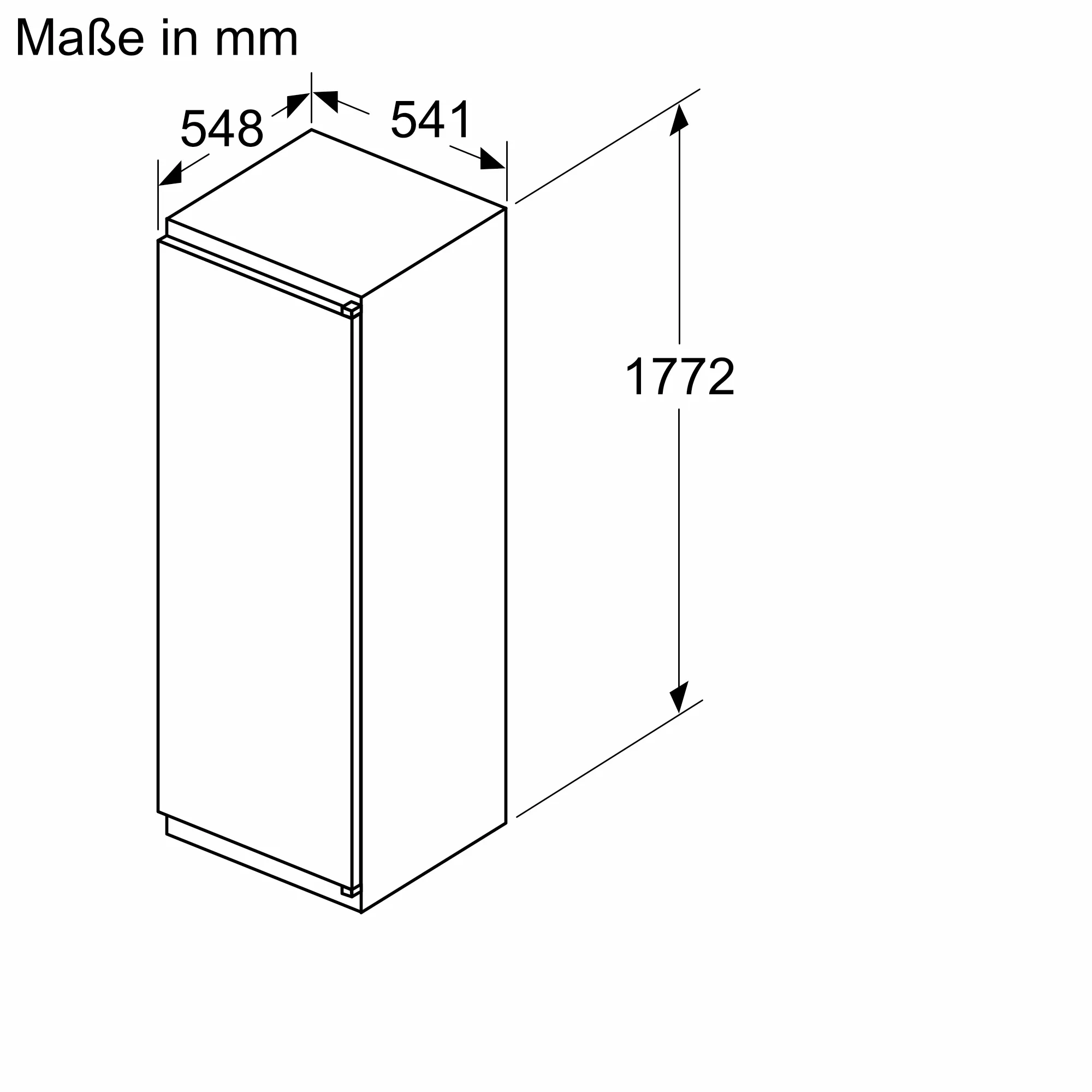  KI81RNSE0, iQ100, Einbau-Kühlschrank, 177.5 x 56 cm, Schleppscharnier