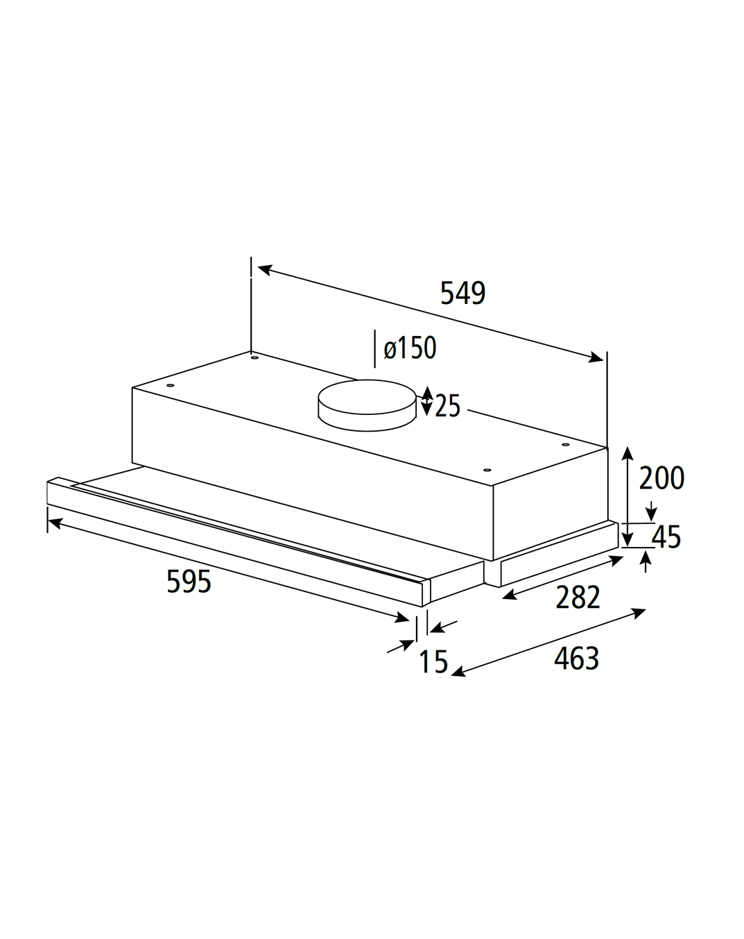 PKM Einbau-Dunstabzugshaube FS1-60BSPY, ausziehbar