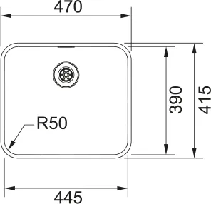 Edelstahlbecken EOX 110-45 Edelstahlbecken EOX 110-45