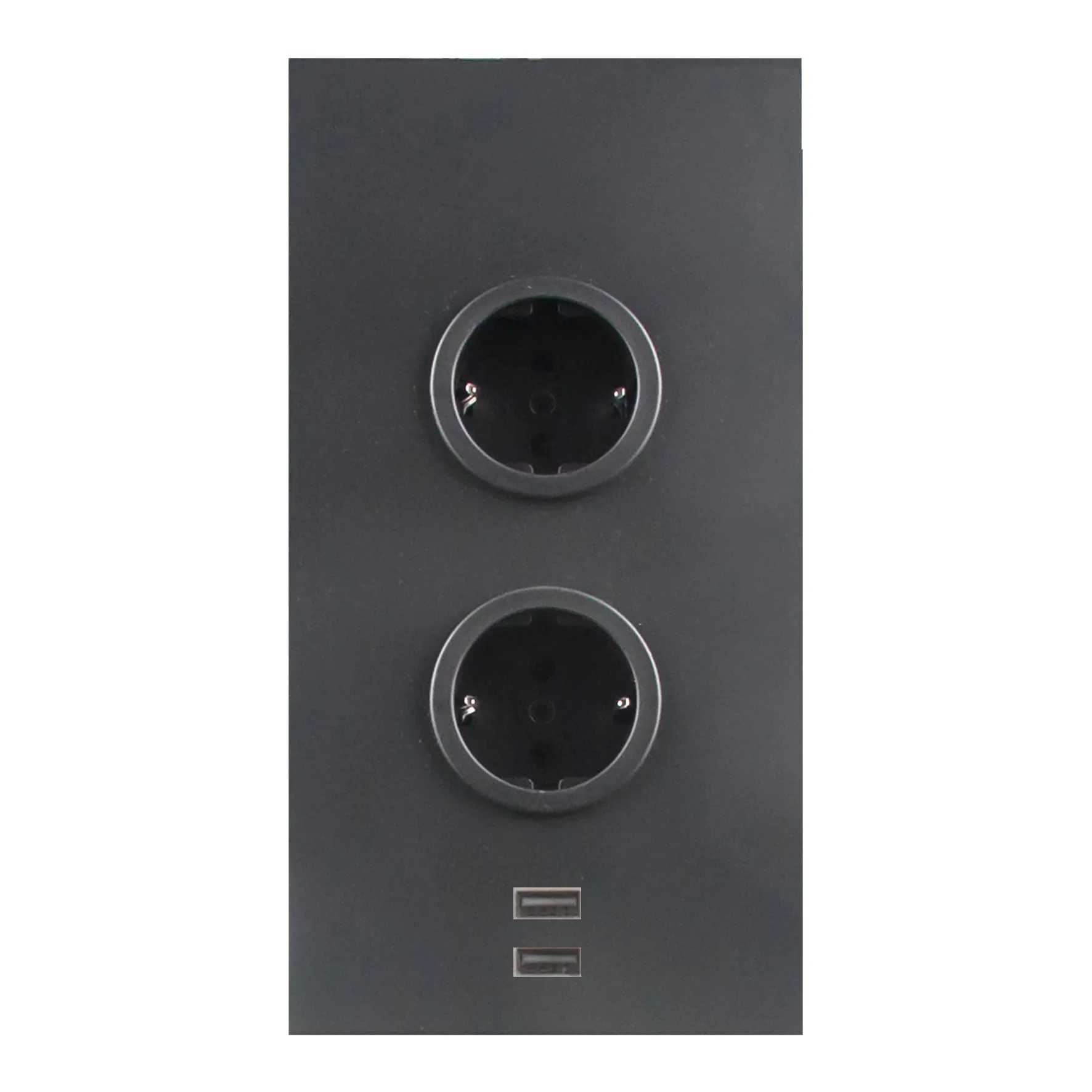 Eck Energiebox 2fach USB schwarz matt