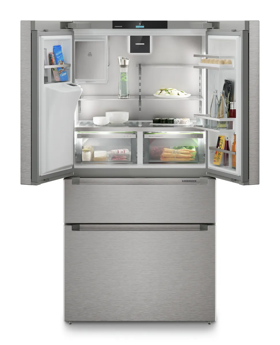 MBsddi 9558-20, French-Door-Kühl-Gefrierkombination mit 2 Gefrierschubladen und Wasser- und Eiswürfelspender MBsddi 9558-20, French-Door-Kühl-Gefrierkombination mit 2 Gefrierschubladen und Wasser- und Eiswürfelspender