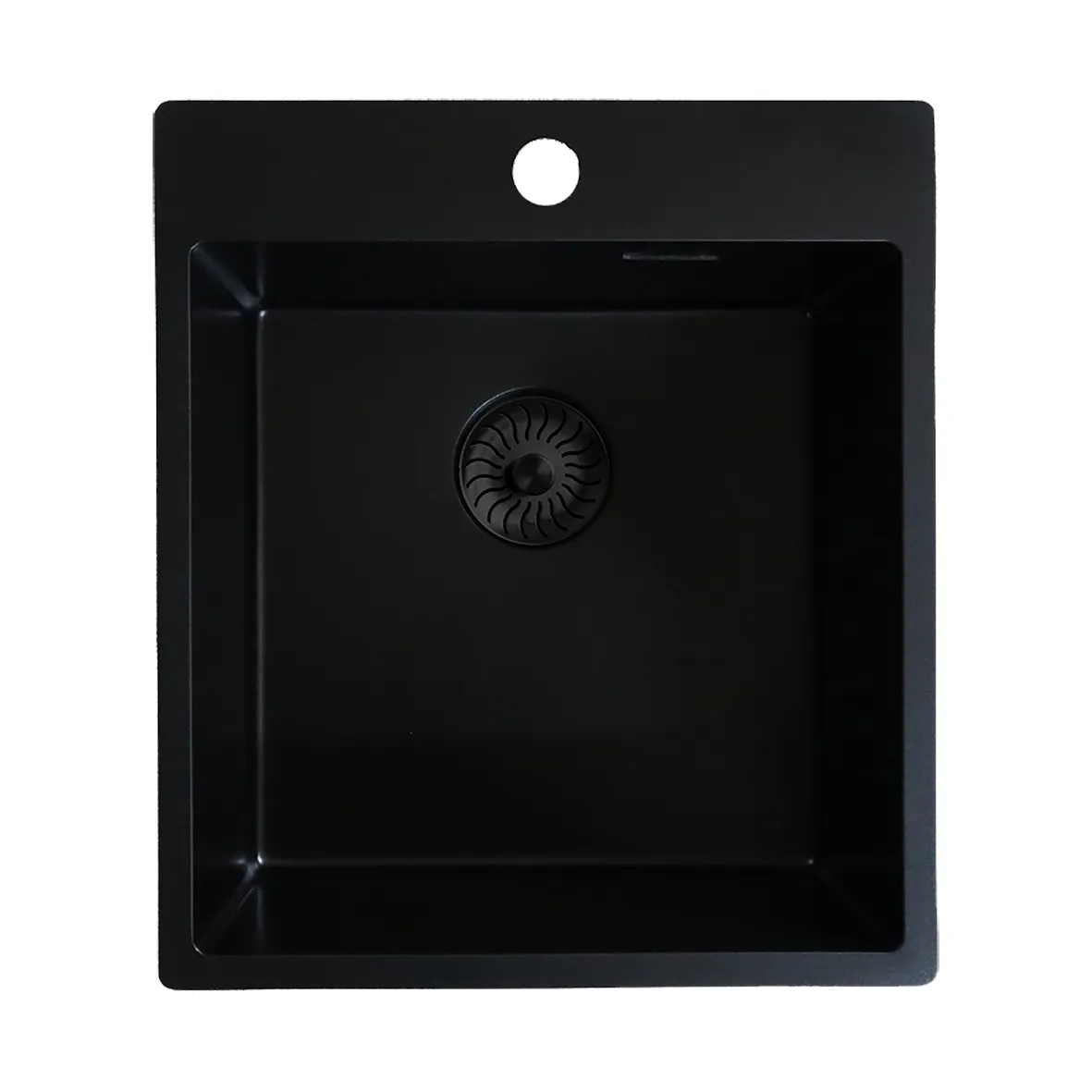 CARESSi CAQPP40R10BK-EB Einzelbecken, Black Line, 400mm breit