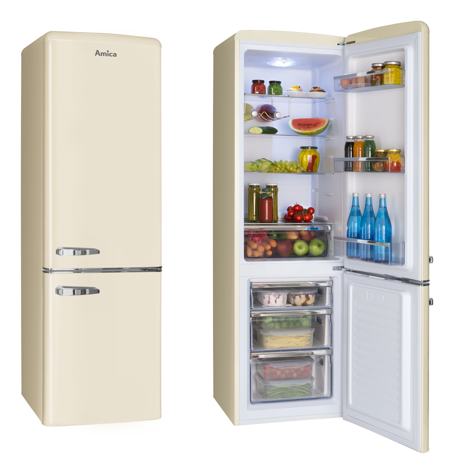 Stand-Kühl-Gefrierkombination KGCR 387 101 B, Coffee Cream, 181 cm