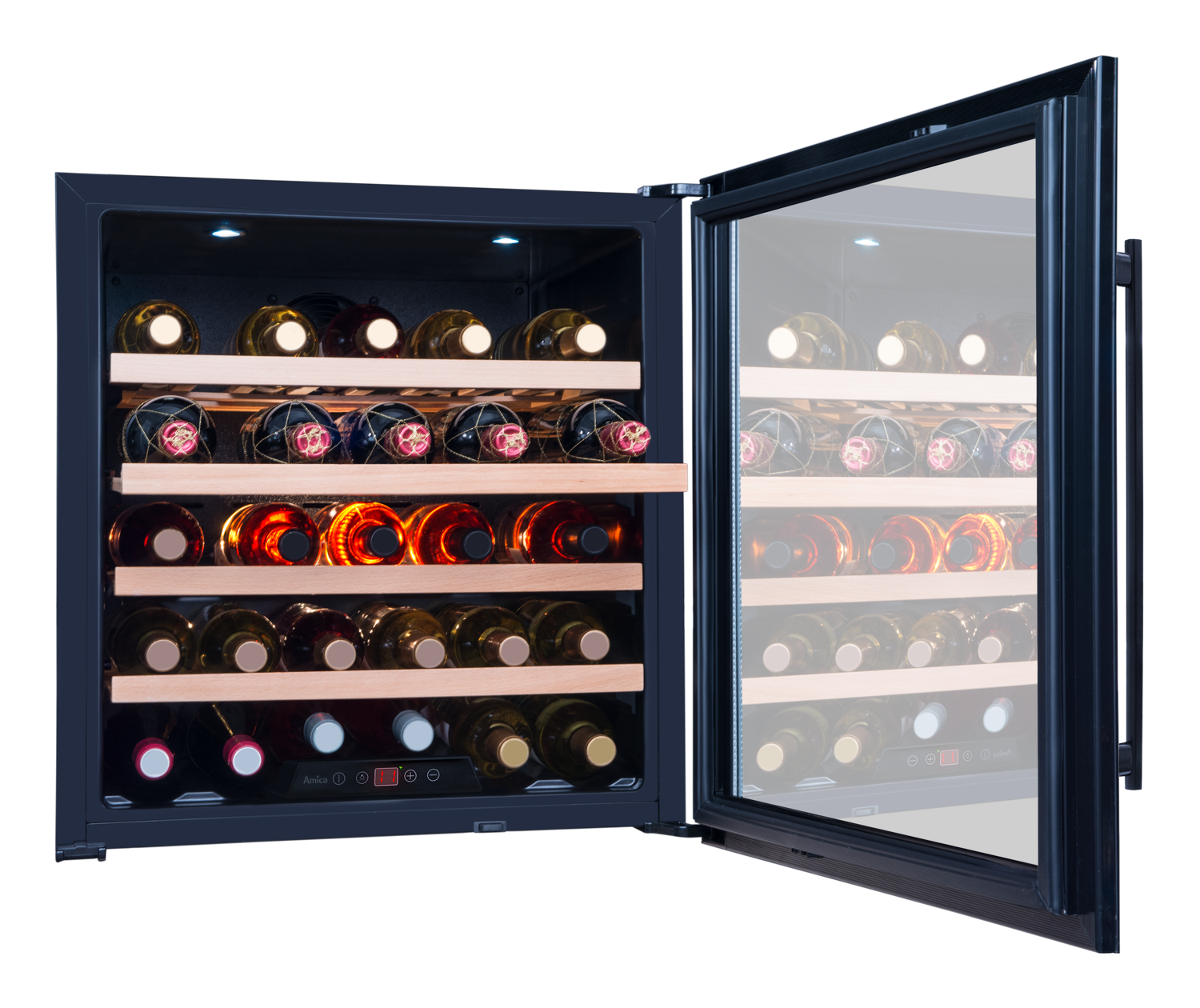 Einbau-Weintemperierschrank, X-Type Design, schwarz