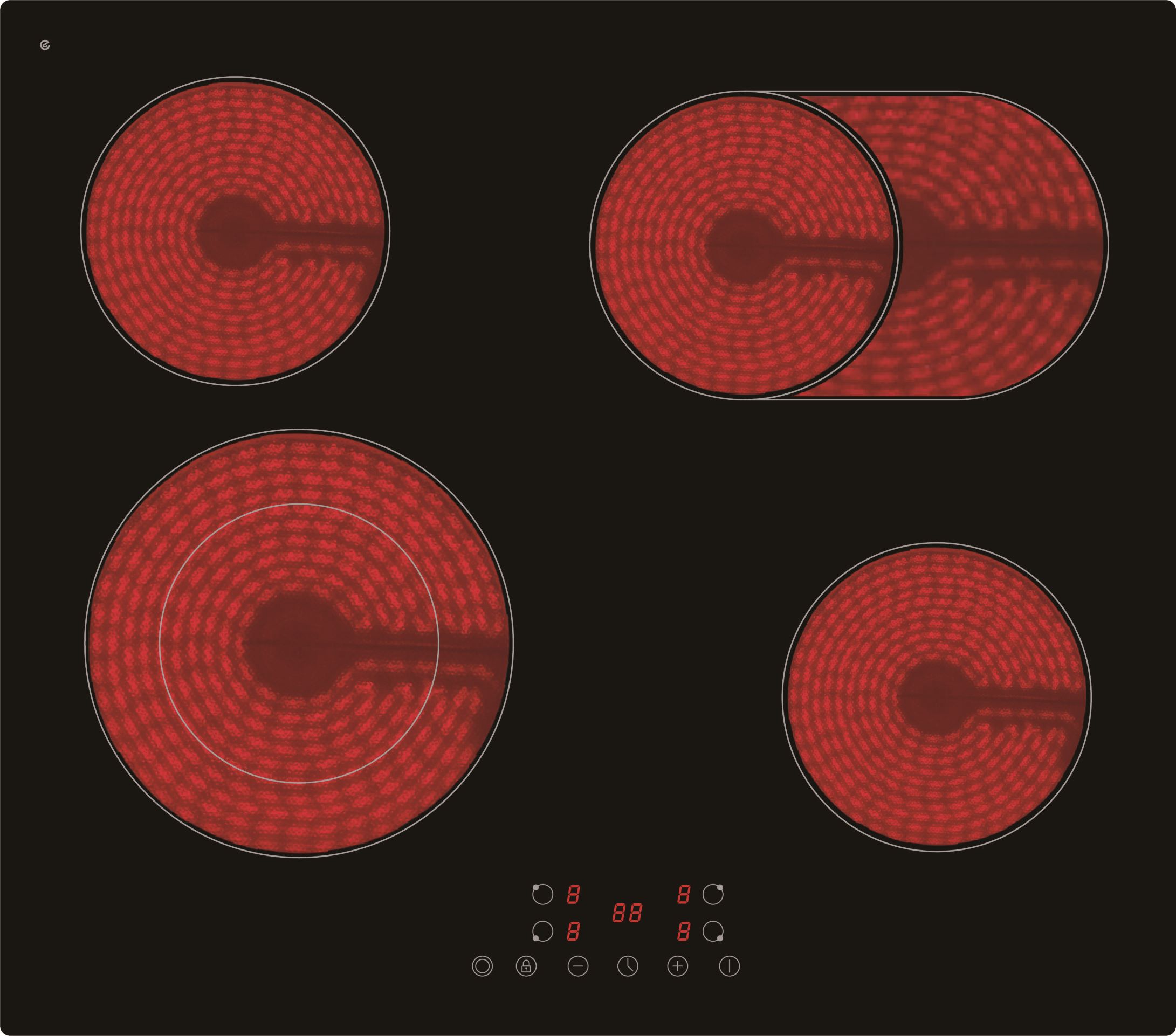 PKM Glaskeramik-Kochfeld KF4-2KBG