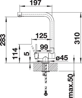 521546, BLANCO LARESSA-F Hebel links 521546, BLANCO LARESSA-F Hebel links