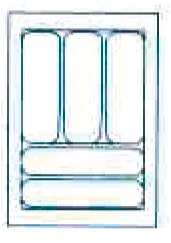 Besteckeinsatz Combi, zuschneidbar, silbergrau, 40er