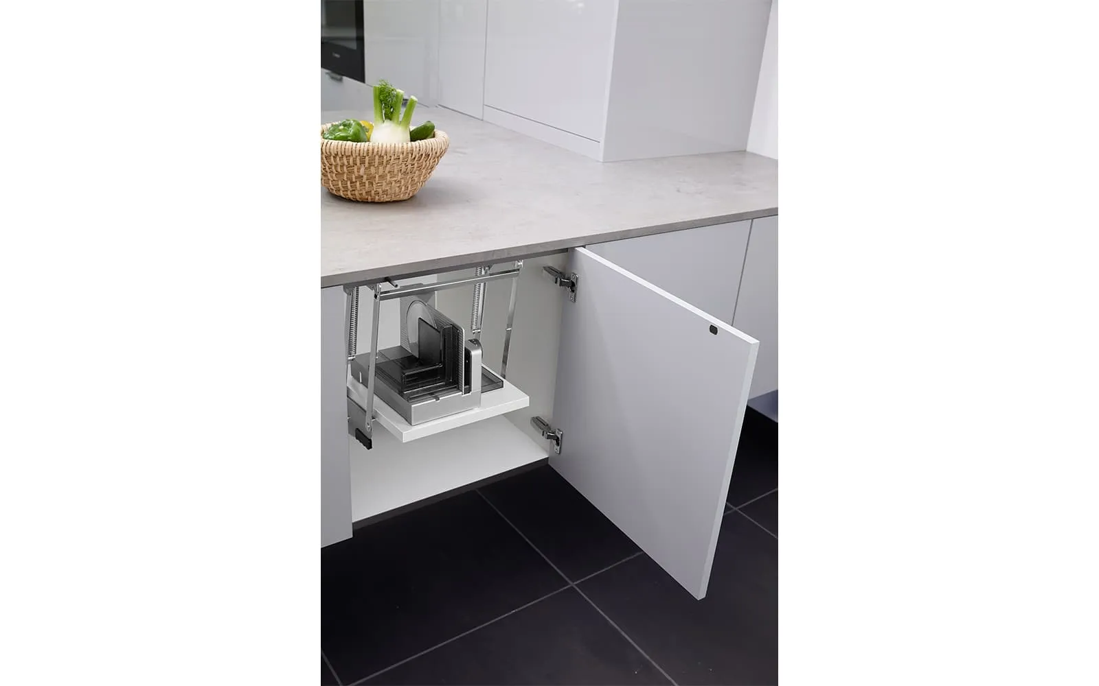 Ritter Allesschneider E 118, silbermetallic, Zuführung links