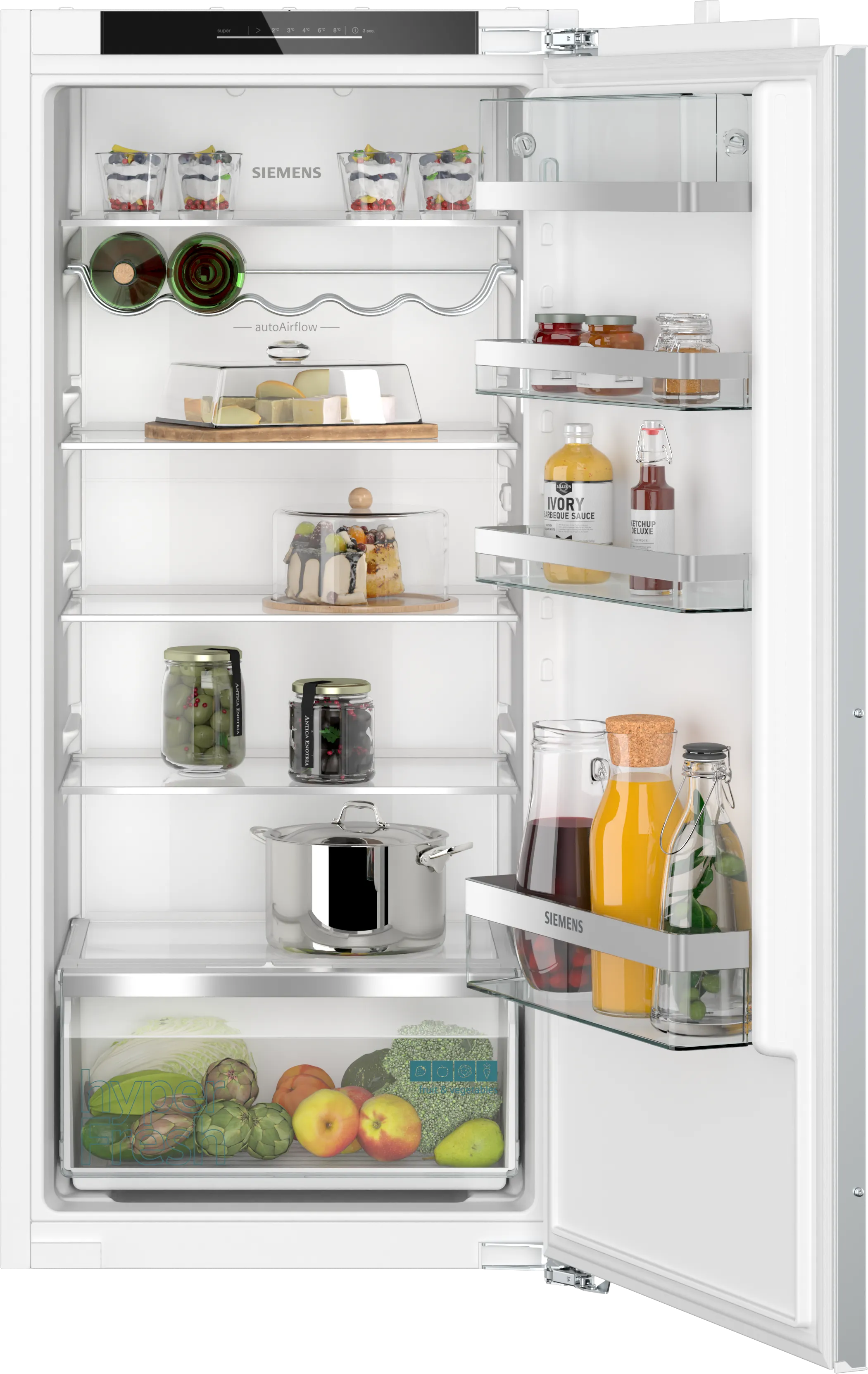  KI41RADD1, iQ500, Einbau-Kühlschrank, 122.5 x 56 cm, Flachscharnier mit Softeinzug