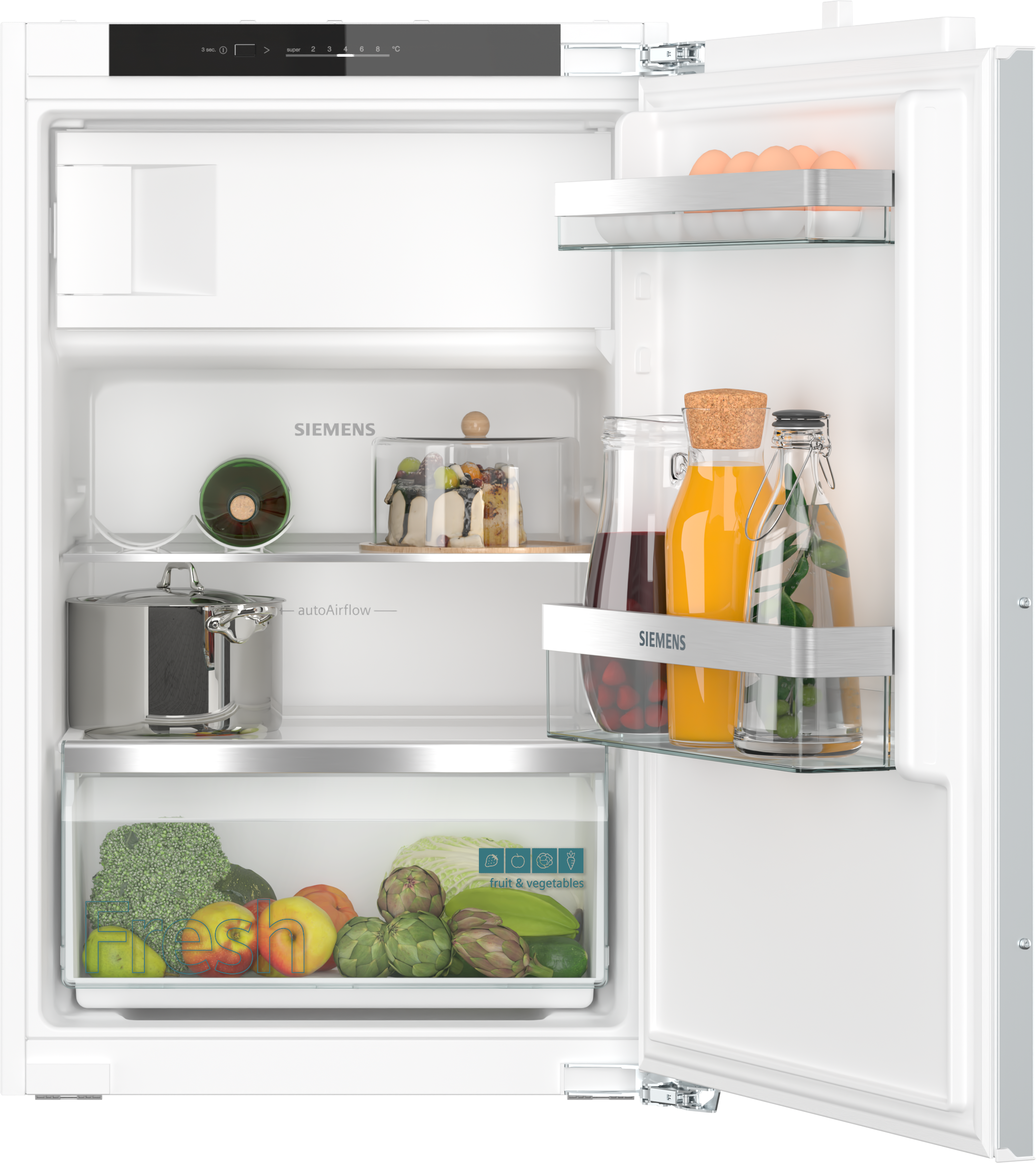  KI22LVFE0, iQ300,  Einbau-Kühlschrank mit Gefrierfach,  88 x 56 cm,  Flachscharnier