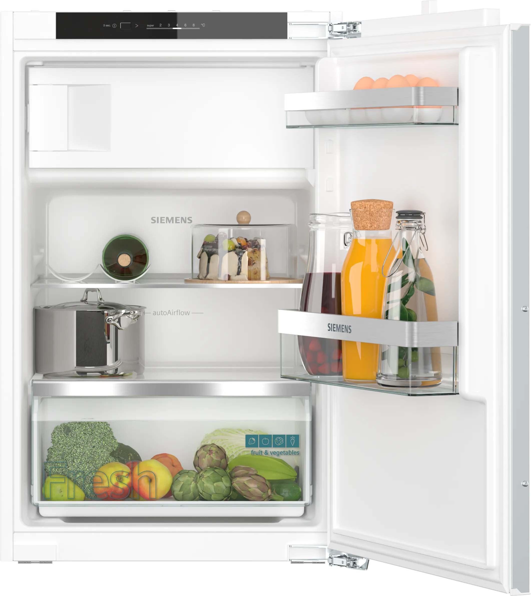  KI22LVFE0, iQ300, Einbau-Kühlschrank mit Gefrierfach, 88 x 56 cm, Flachscharnier