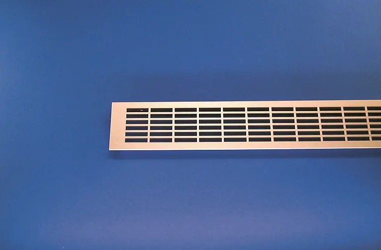 Lüftungsleiste/Lüftungsgitter mit großen Öffnungen, Stahl-Optik, 70 x 250 mm