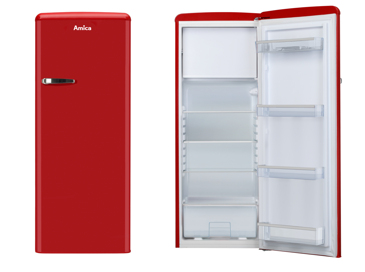 Kühlschrank im Retro Design, 144 cm Höhe, chili red