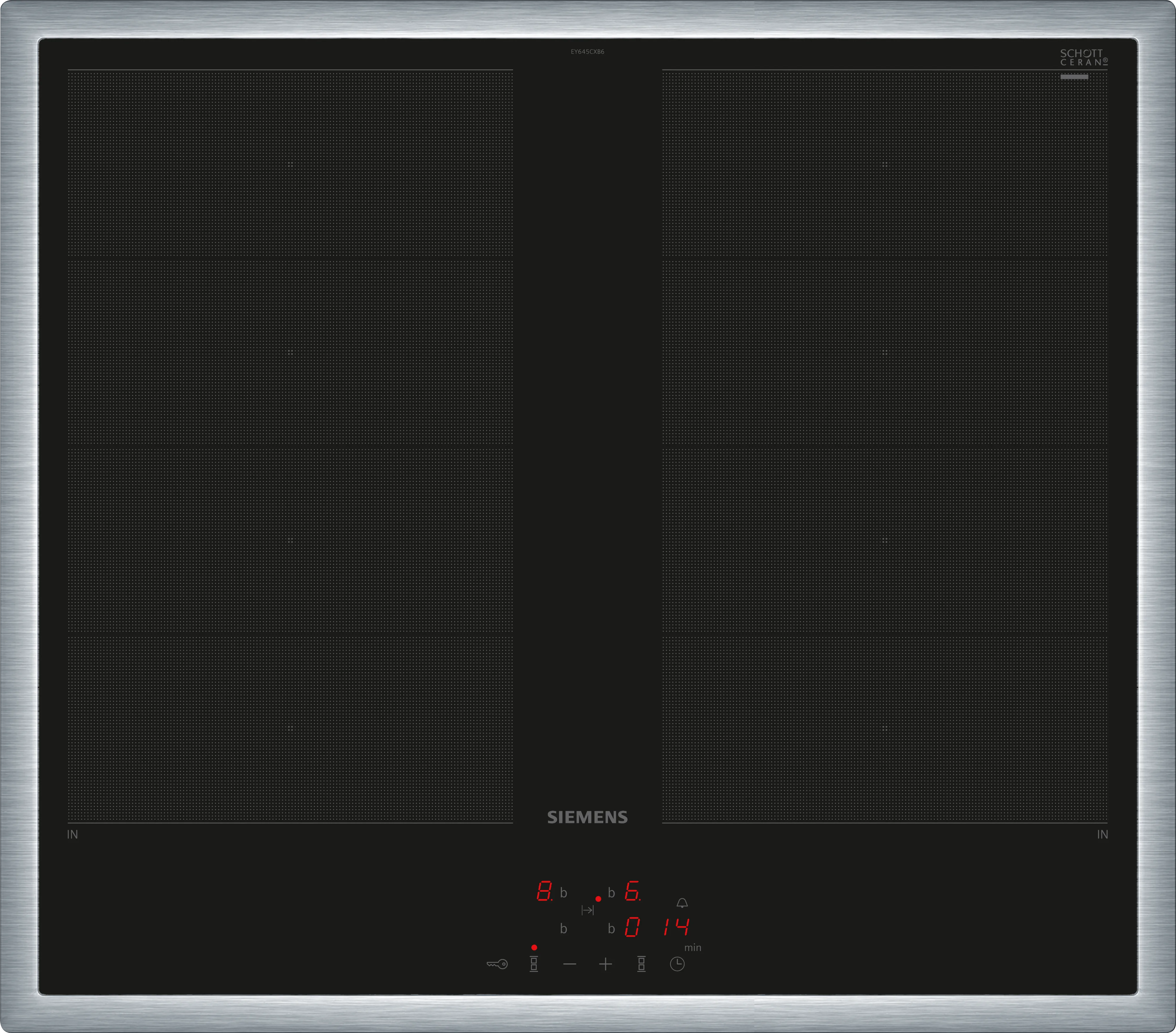  EY645CXB6E, iQ700, Induktionskochfeld, 60 cm, herdgesteuert, Schwarz, Mit Rahmen aufliegend