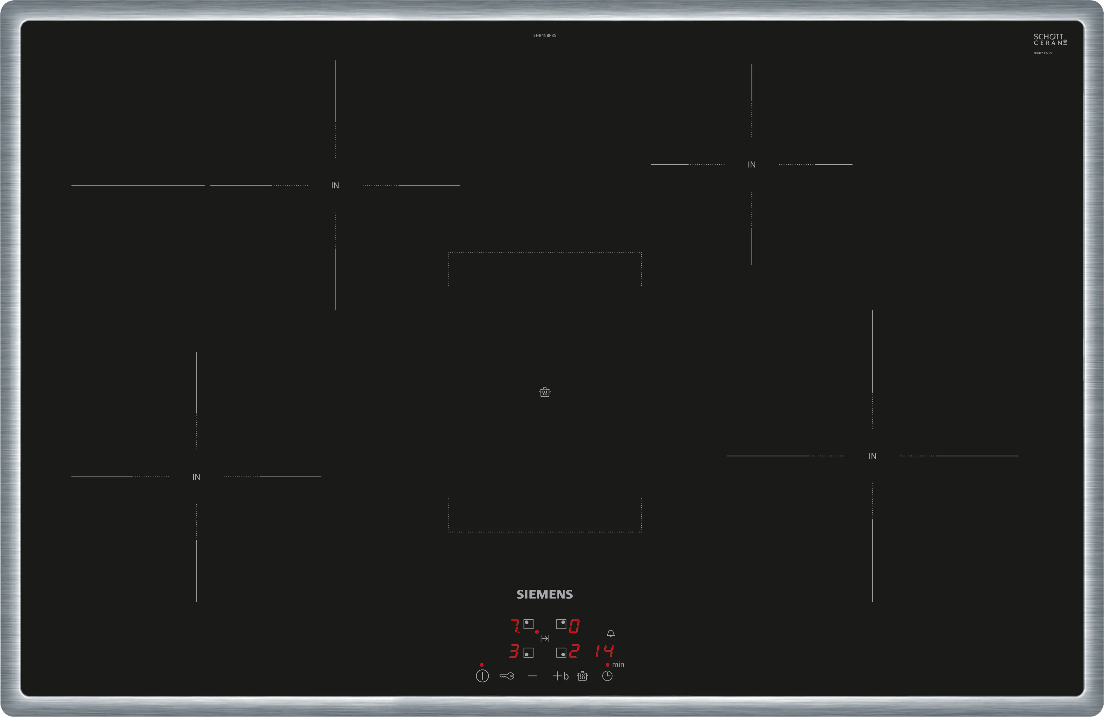  EH845BFB5E, iQ300, Induktionskochfeld, 80 cm, Schwarz, Mit Rahmen aufliegend