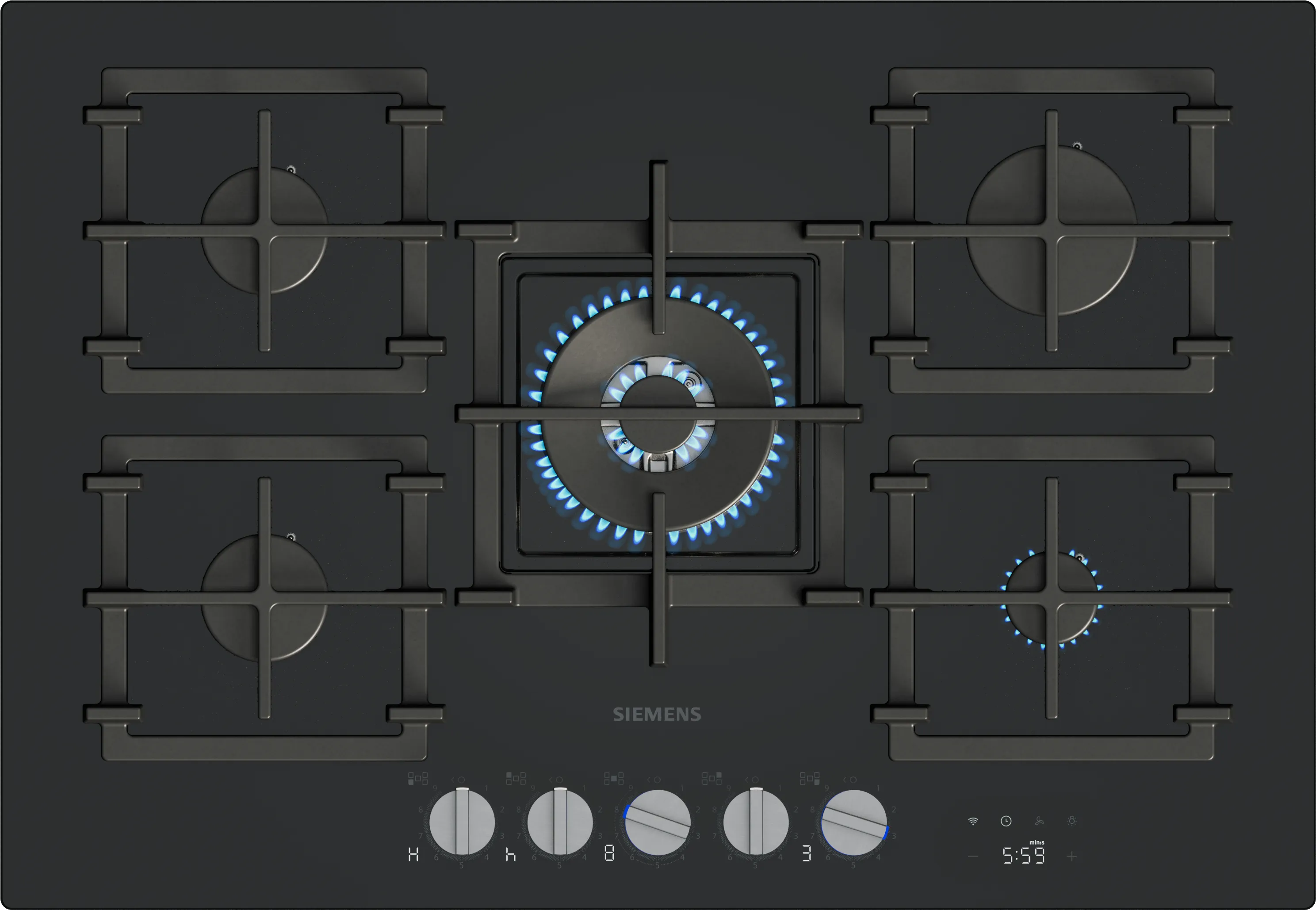 ER7A6RH40, iQ700, Gaskochfeld, 75 cm, Hartglas, Schwarz