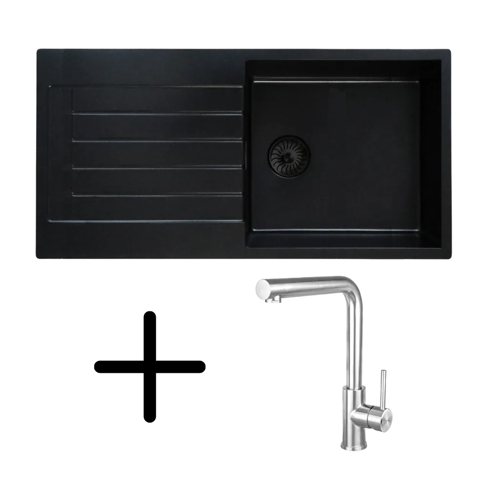 CARESSI CAQPP850R10BK-EB + CABL003CHU Spülen-Set