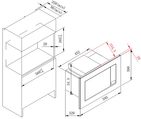 PKM Einbau-Mikrowelle MW800.8-20G-EB PKM Einbau-Mikrowelle MW800.8-20G-EB
