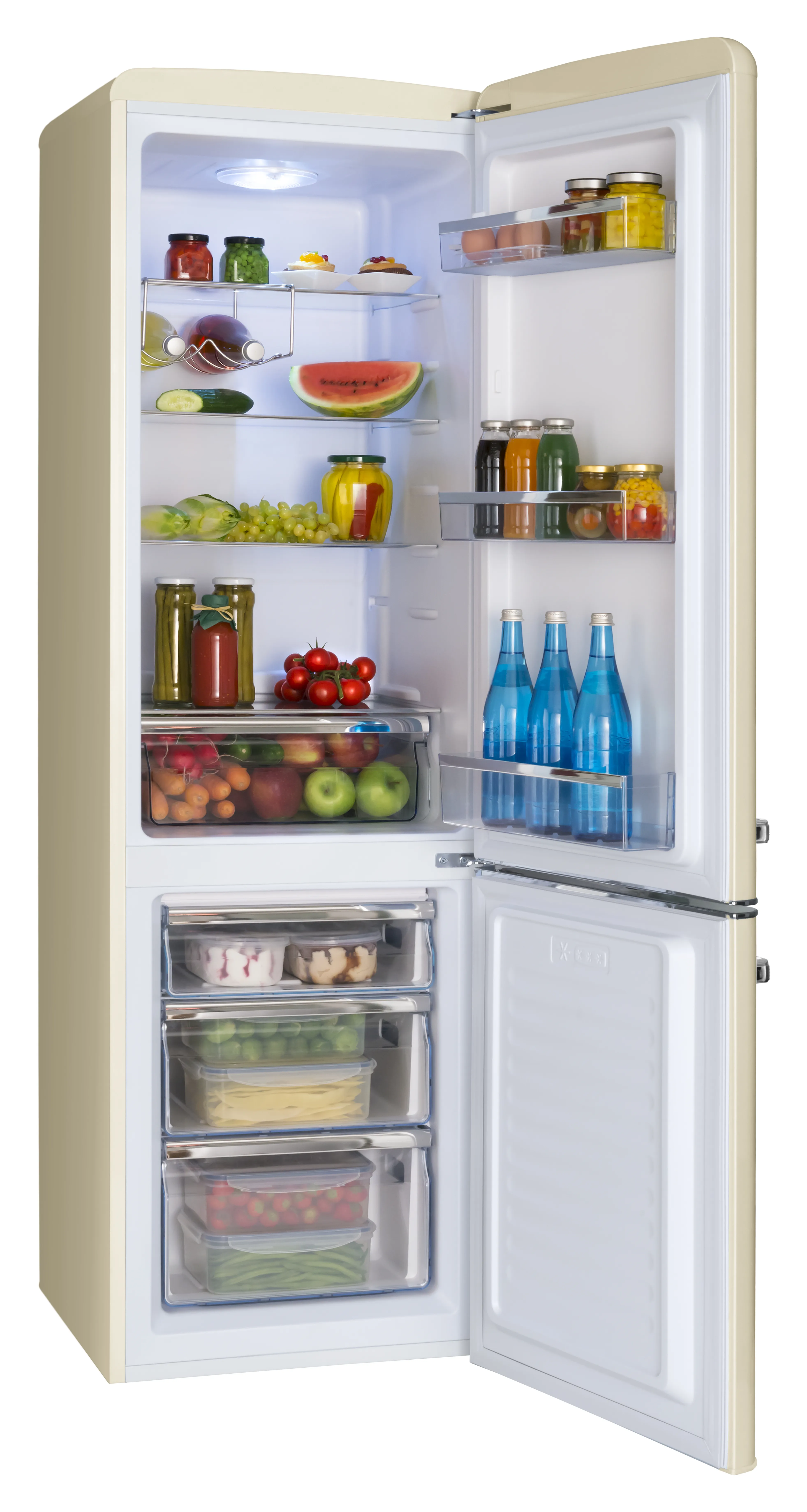 Stand-Kühl-Gefrierkombination KGCR 387 102 B, Coffee Cream, 181 cm
