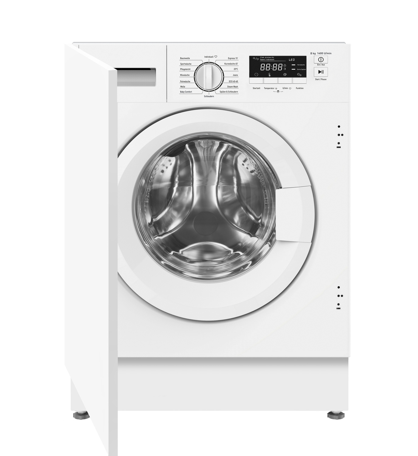 Einbauwaschmaschine, weiß, Einbau, Möbeltüranschlag wechselbar Einbauwaschmaschine, weiß, Einbau, Möbeltüranschlag wechselbar