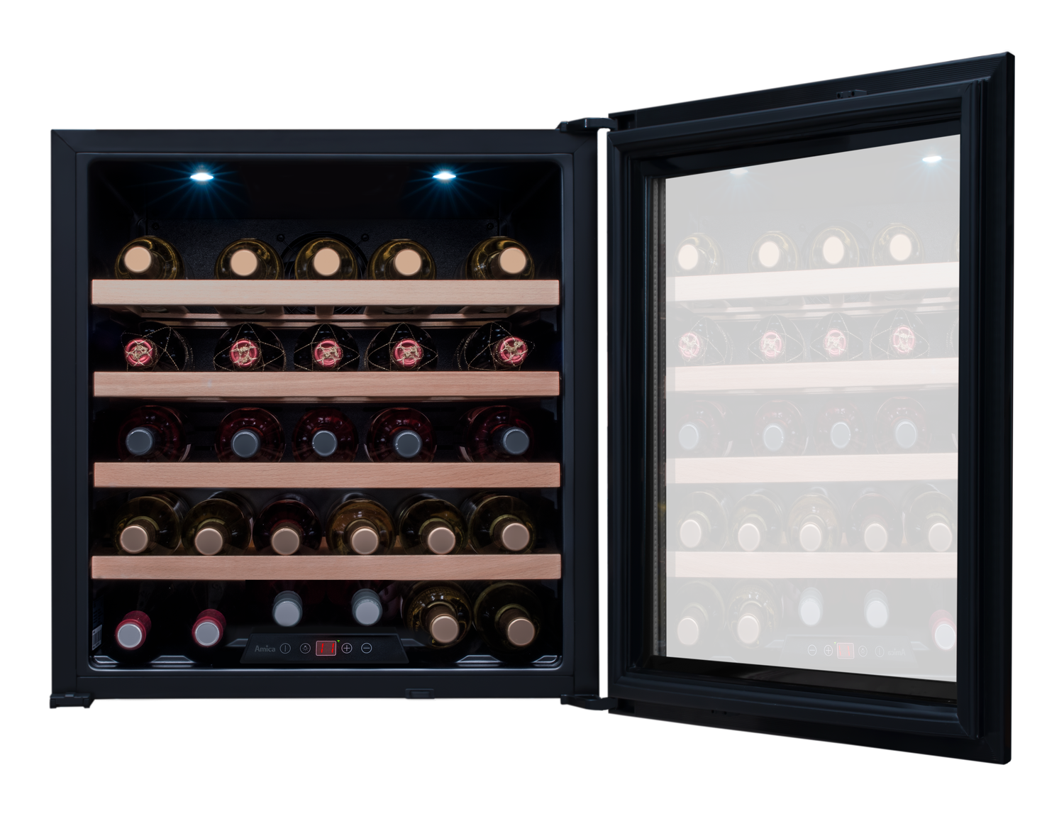 Einbau-Weintemperierschrank, X-Type Design, schwarz