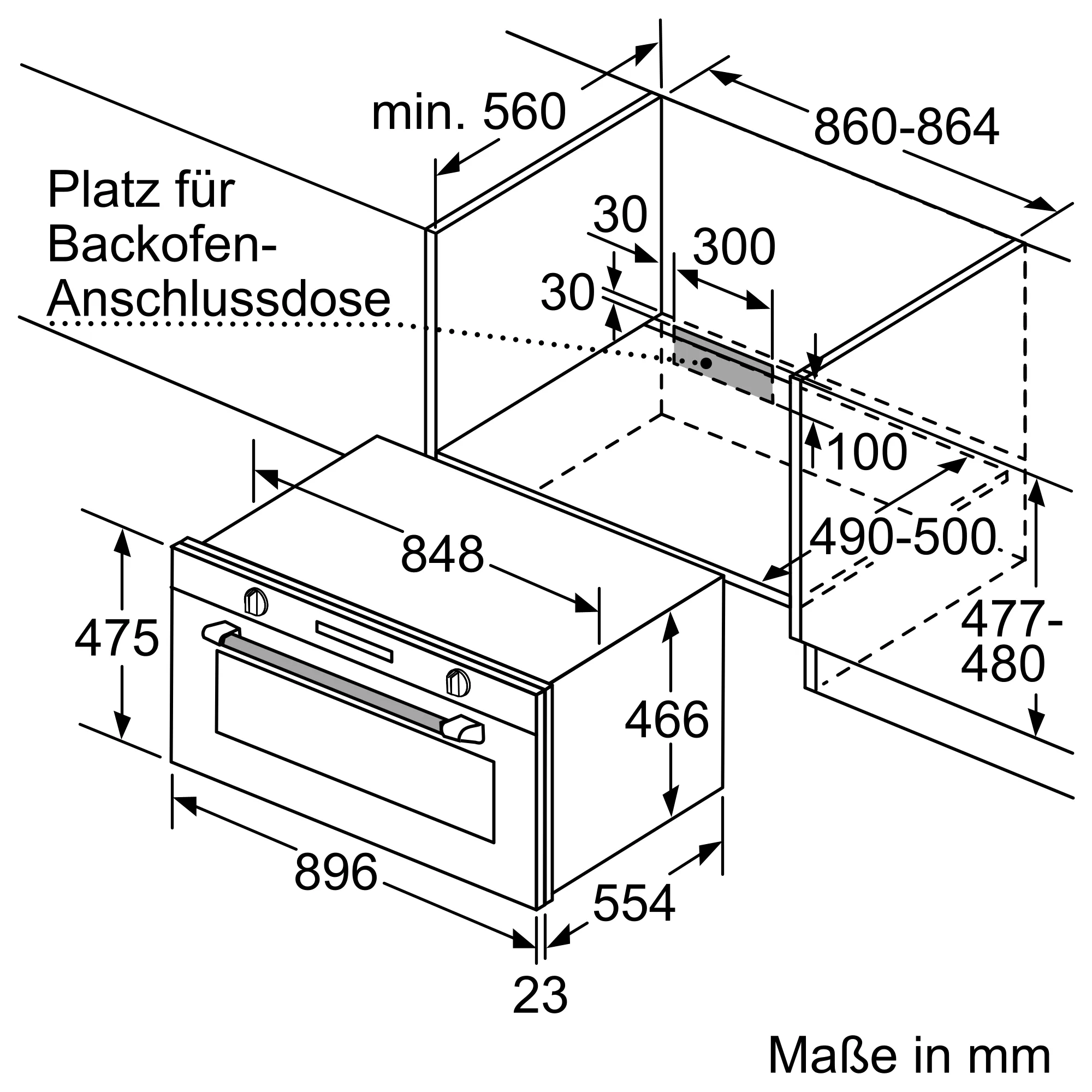  VB558C0S0, iQ500, Einbau-Backofen, 90 x 48 cm, Edelstahl