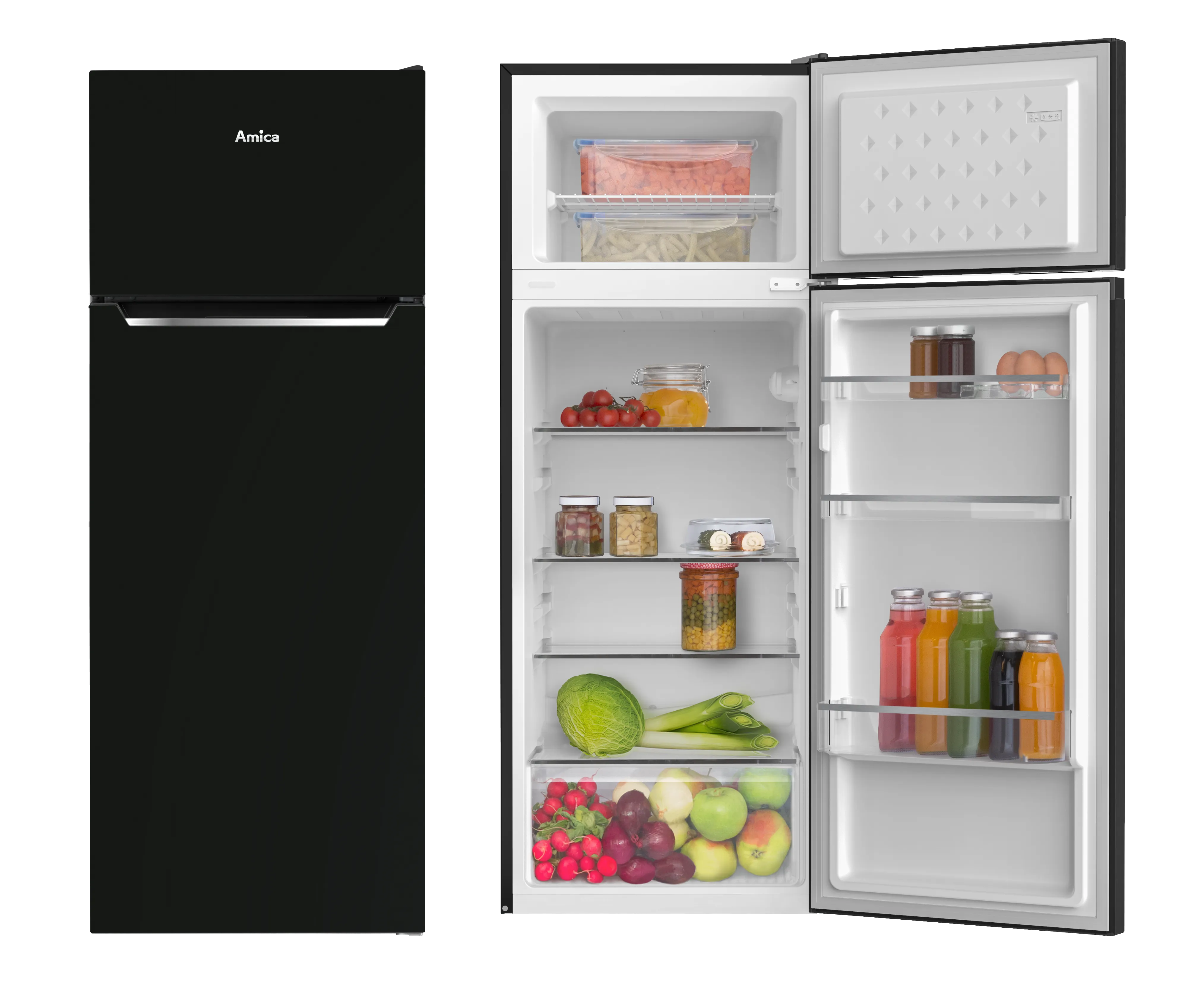 Stand-Kühl-Gefrierkombination DT 374 160 SW, schwarz, 144 cm