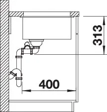 527823, BLANCO SUBLINE 340/160-U für Farbige Komponenten