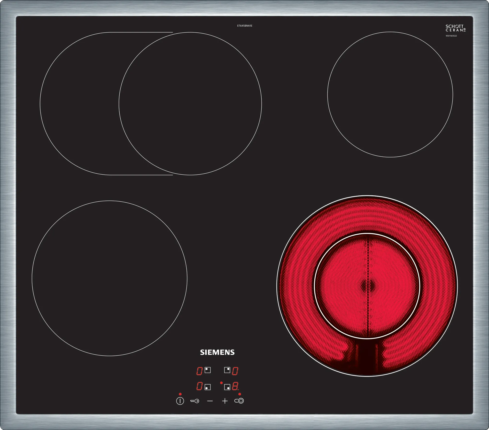  ET645BNA1E, iQ300, Elektro-Kochfeld, 60 cm, Schwarz, Mit Rahmen aufliegend