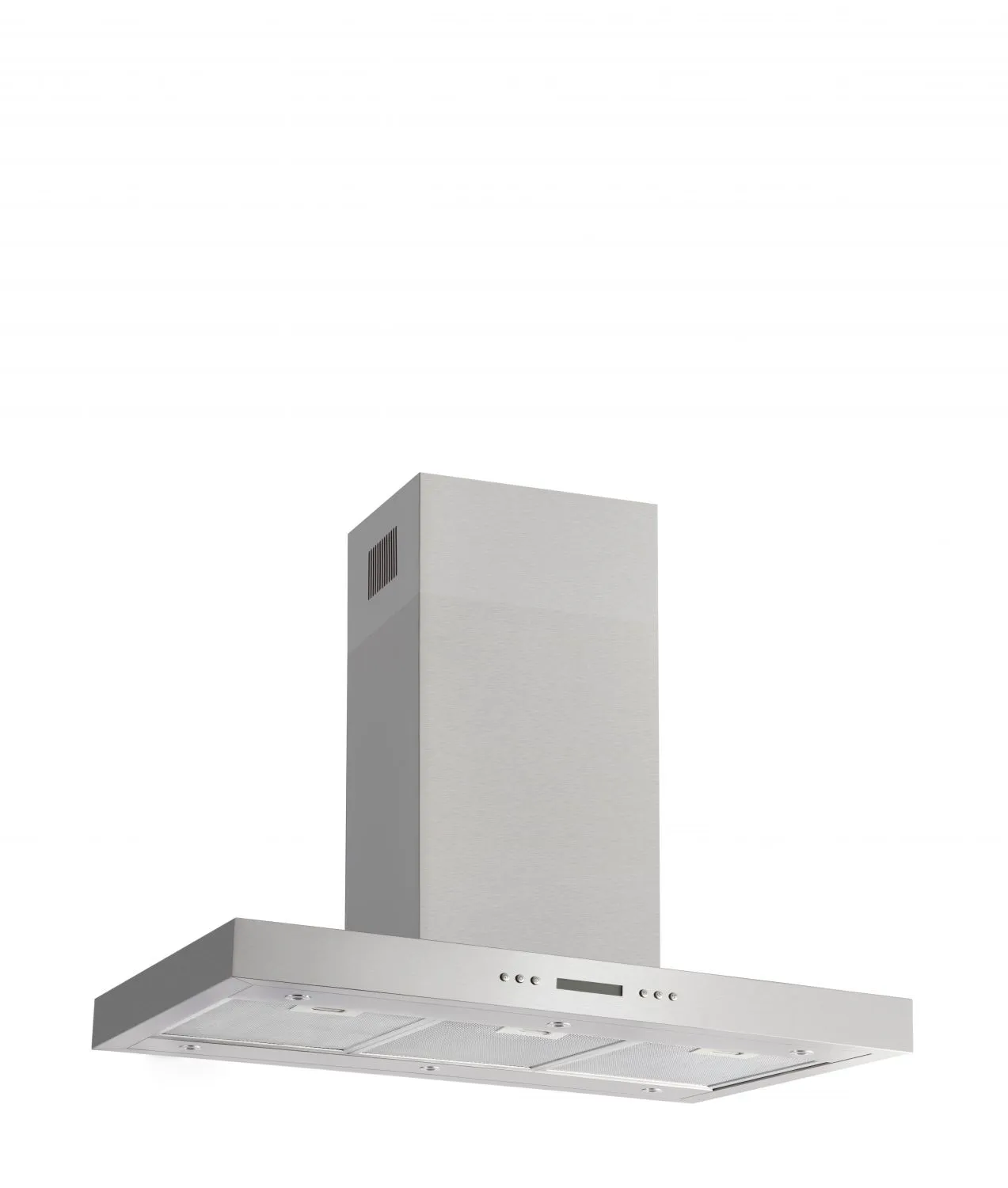 Inselhaube, T-Line, 90 cm, Edelstahl, 2 LCD-Displays, Rot - zweiseitige Bedienerführung, max. Gebläseleistung 628 m³h, Energieeffizienzklasse A
