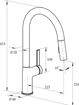AMARI Küchenarmatur, HD, mattschwarz, U-Auslauf mit Auzugsbrause AMARI Küchenarmatur, HD, mattschwarz, U-Auslauf mit Auzugsbrause