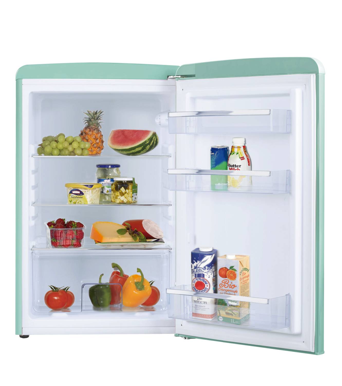 Vollraum-Kühlschrank im Retro Design, 88 cm Höhe, fresh mint