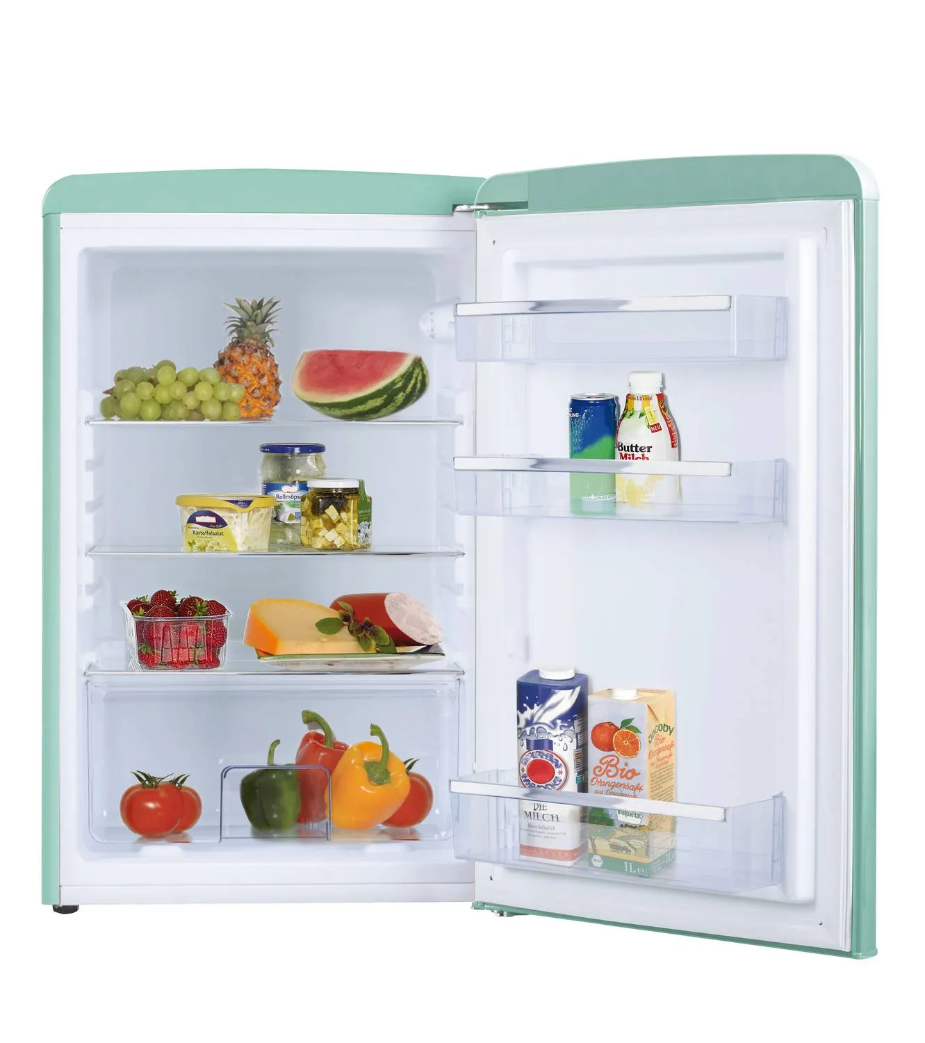 Vollraum-Kühlschrank im Retro Design, 88 cm Höhe, fresh mint