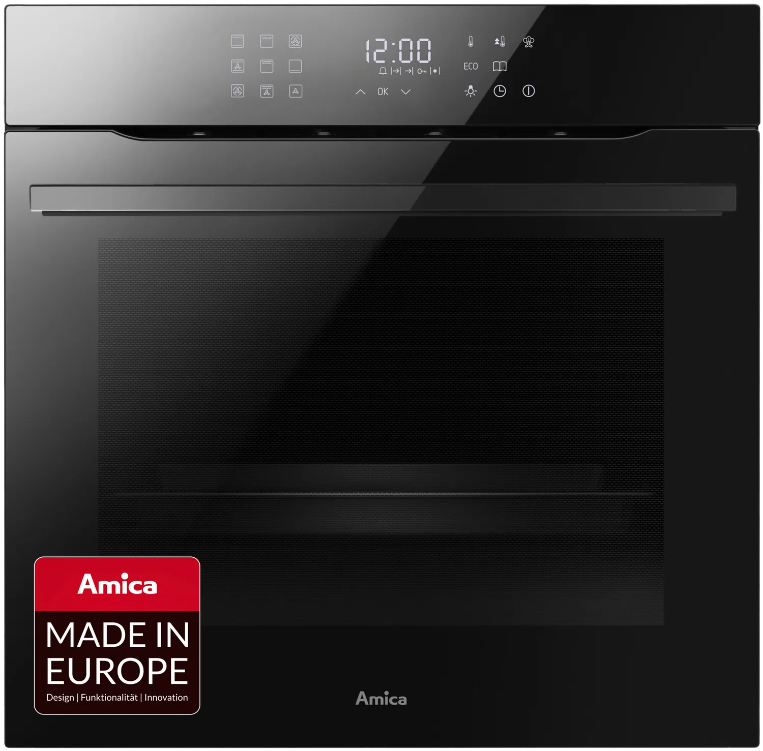 Einbaubackofen, X-type Design, Schwarz-Glas Einbaubackofen, X-type Design, Schwarz-Glas