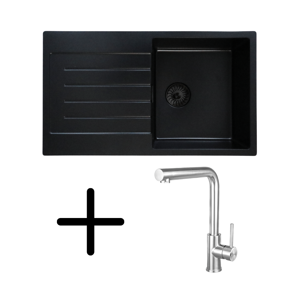 CARESSI CAQPP770R10BK-EB + CABL003CHU Spülen-Set