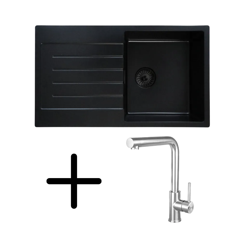 CARESSI CAQPP770R10BK-EB + CABL003CHU Spülen-Set