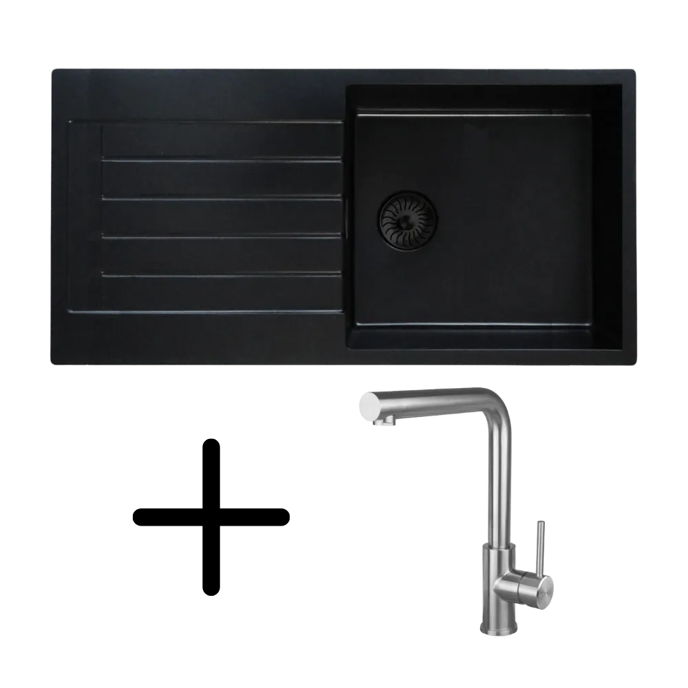 CARESSI CAQPP850R10BK-EB + CABL003IU Spülen-Set