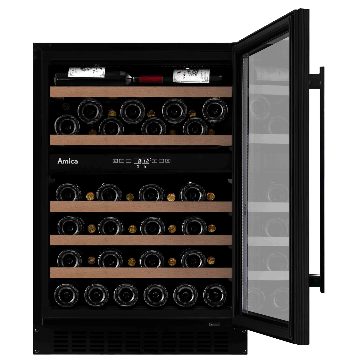 Weintemperierschrank, unterbaufähig, X-Type Design, schwarz