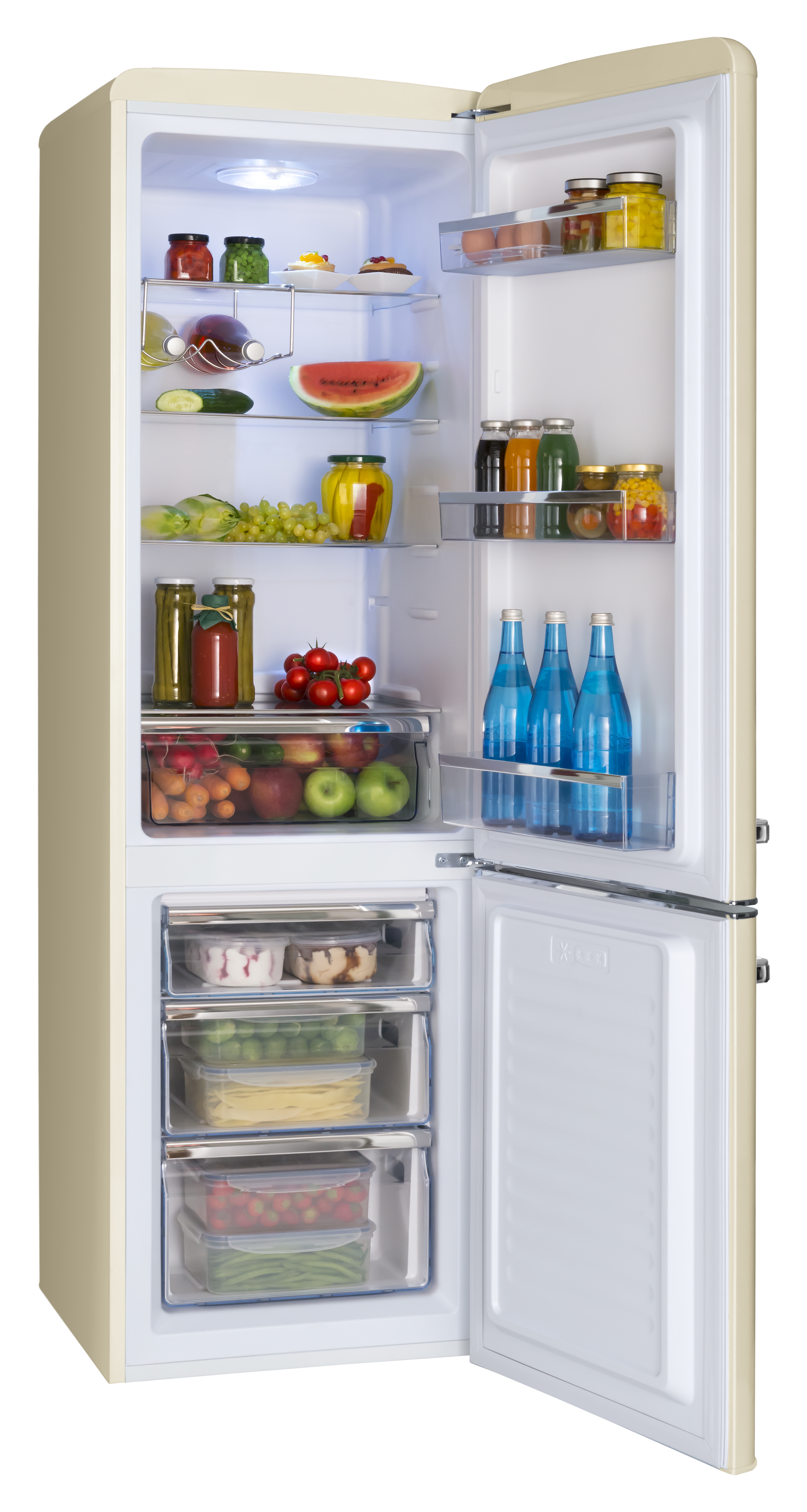 Stand-Kühl-Gefrierkombination KGCR 387 101 B, Coffee Cream, 181 cm