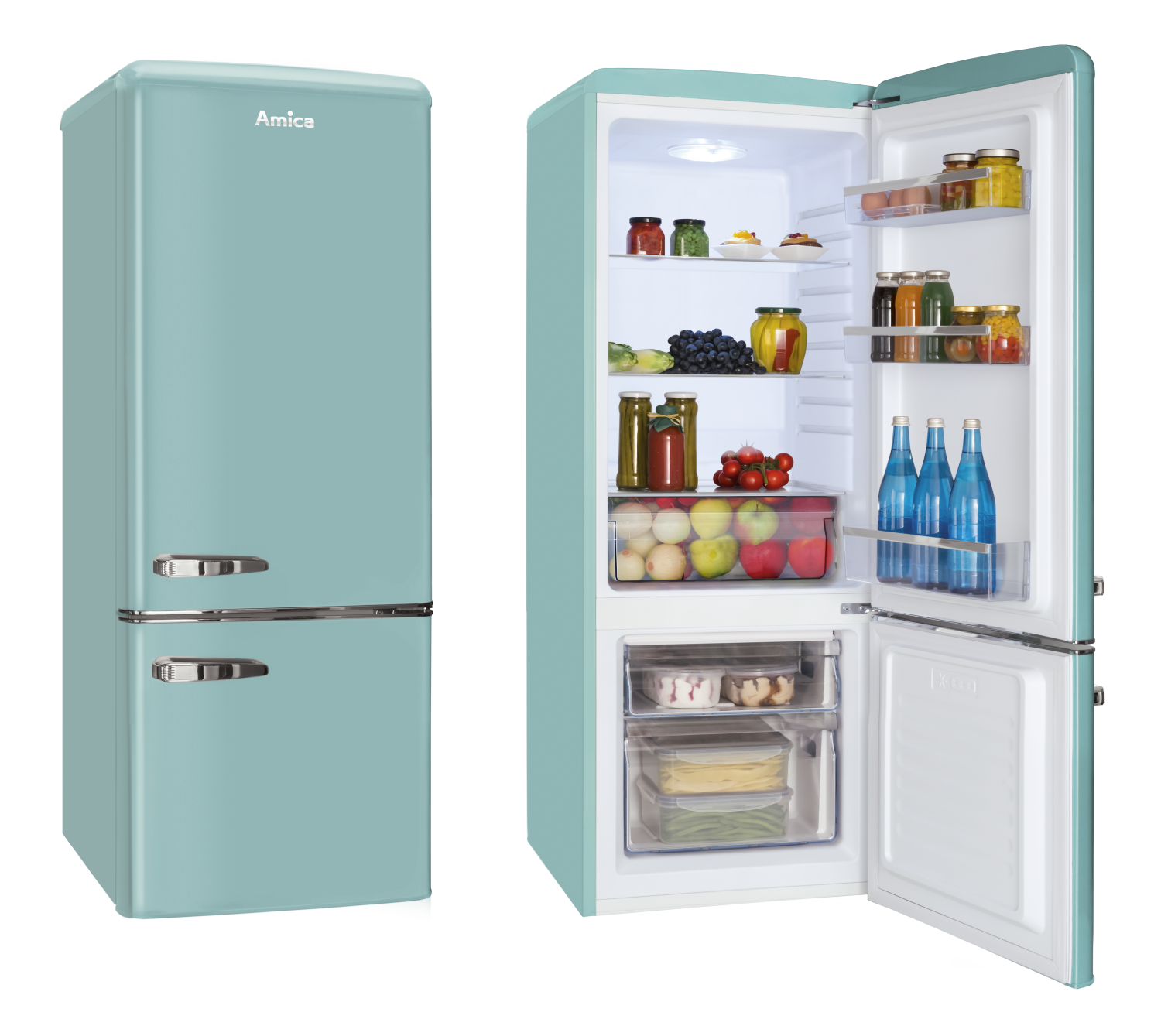 Stand-Kühl-Gefrierkombination KGCR 384 150 T, Ice Blue, 145 cm