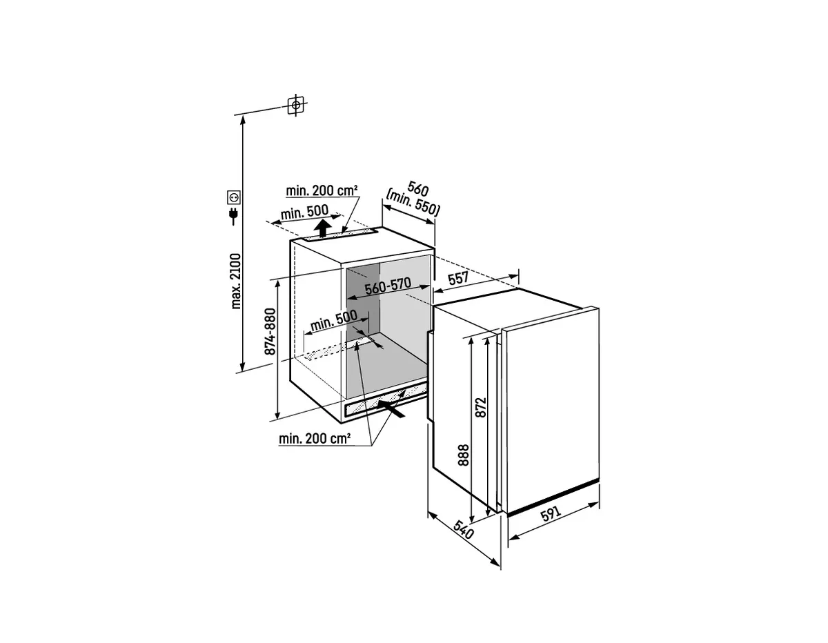 DRe 3900-22, Dekorfähiger Kühlschrank DRe 3900-22, Dekorfähiger Kühlschrank