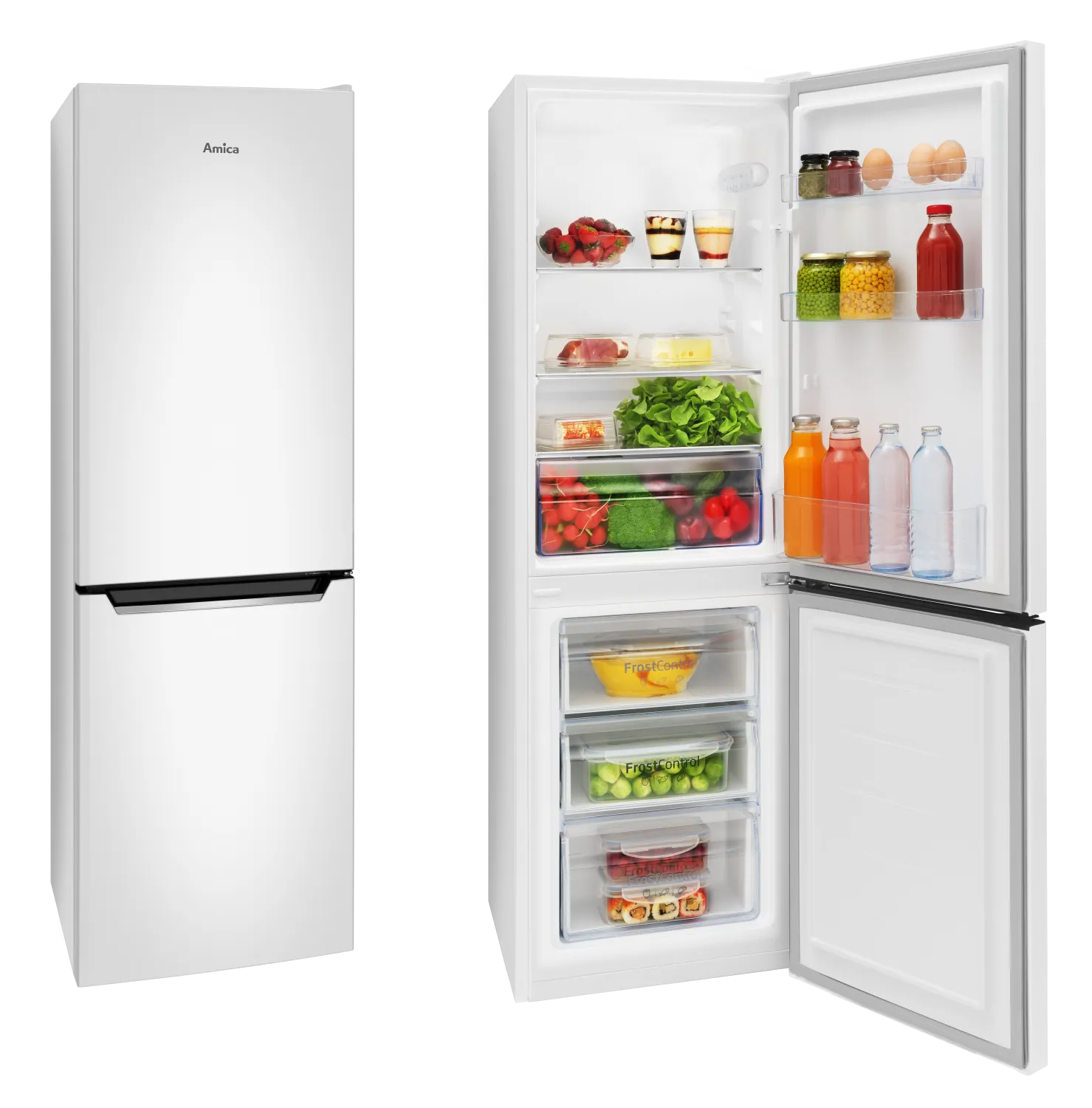 Stand-Kühl-Gefrierkombination KGCL 384 155-1 W, weiß, 144 cm