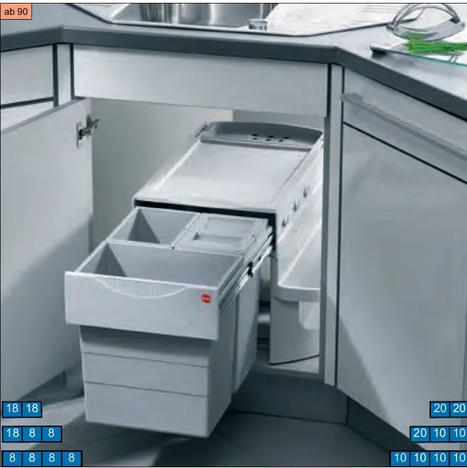 Hailo Rondo 1, 4fach, 4 x 8,5 Liter / Art. 3647-141